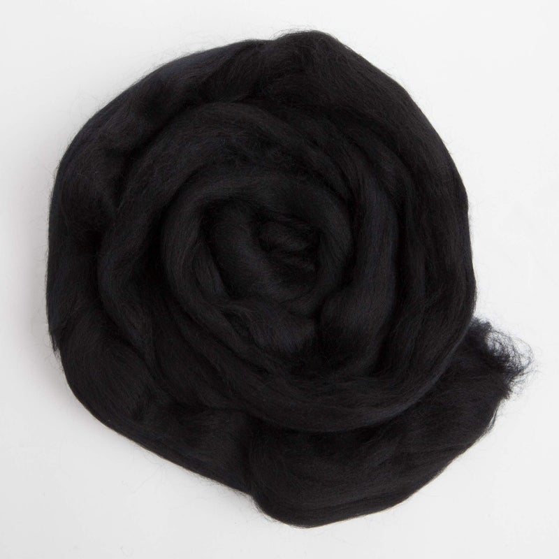 Desert Breeze Distributing 100% Natural Merino Wool Roving - Premium Combed Top Merino Roving Wool - Tapestry, Spinning, Wet Felting & Needle Felting Supplies - 21.5 Micron - 1 oz, Color Black - Image 3